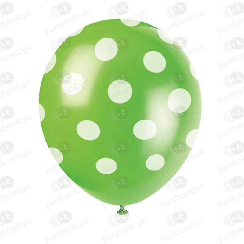 GLOBOS PUNTOS VERDES R12 6 U