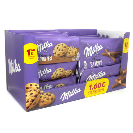 LOTE MILKA CHOCO&COOKIES+CHOCO STICKS 23U VP1.60€