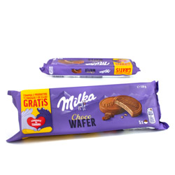 MILKA WAFER BOLACHAS CHOCOLATE DE LEITE